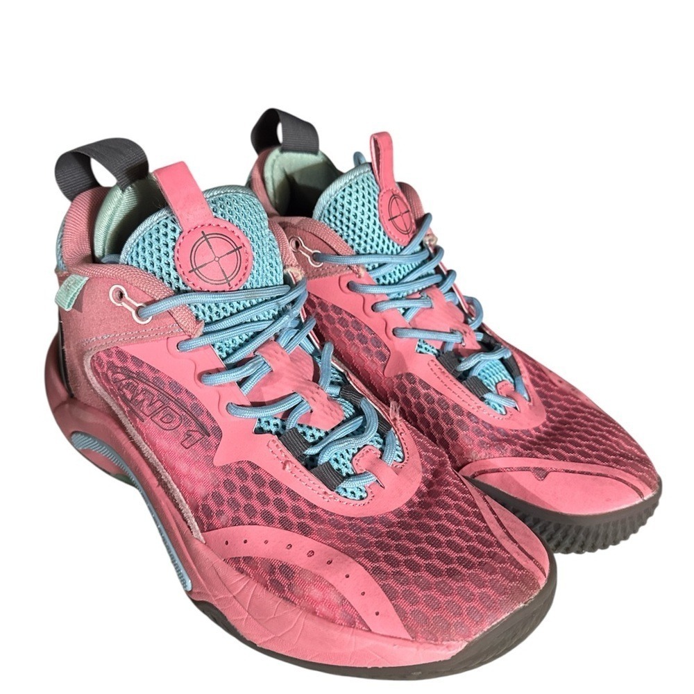 AND1 Sneakers Womens 8 Pink Teal Mesh Scope Basketball Shoes Athletic Y2K